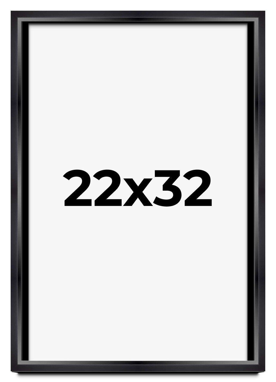 22x32 Minimalist Shadow Box Black Picture Frame - UV Acrylic, Backing, Hanging Hardware